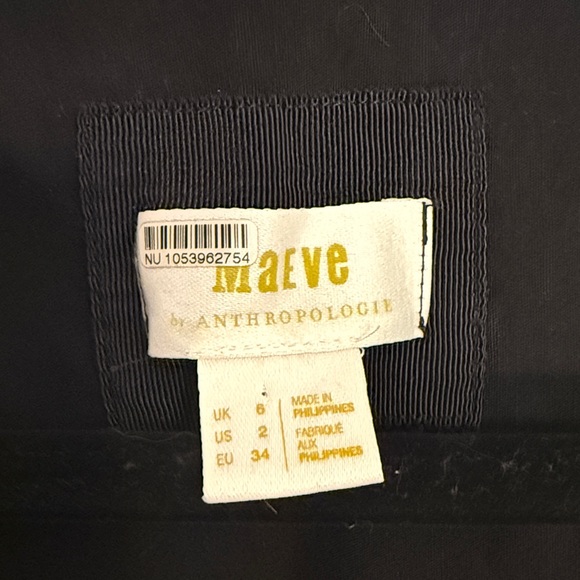 GUC Maeve Black A Line Dress with Corset-Like Top and Pockets Size 2 - Picture 2 of 5